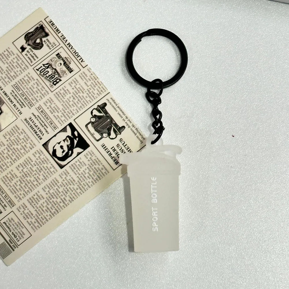 Simulation Dumbbells Keyring Kettlebells Water Cups Cool Creative Bag Charm Fitness Series Pendant Car Key Ornament