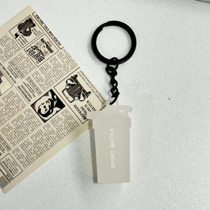 Simulation Dumbbells Keyring Kettlebells Water Cups Cool Creative Bag Charm Fitness Series Pendant Car Key Ornament