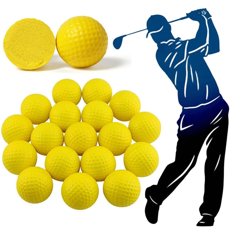 Yellow PU Golf Practice Balls 42.67mm Durable Training Golf Balls Men Women High Elasticity Golf Home Office Sport Equipment ZYF