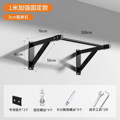 [Stable Triangle Structure] Wall Mounted Horizontal Bar Pull-up Home Indoor and Outdoor Fixed Dual Arm Fitness Equipment