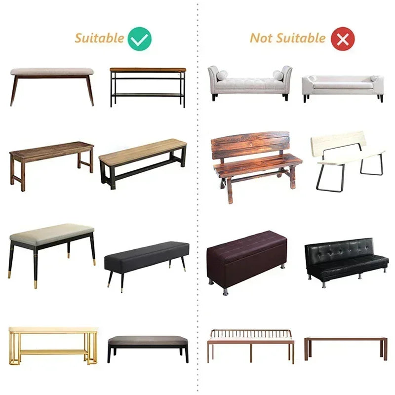 1PC Stretch Jacquard Long Bench Cover Dining Anti-dirty Piano Stool Covers Durable Seat Protector Pad for Living Room Home Decor