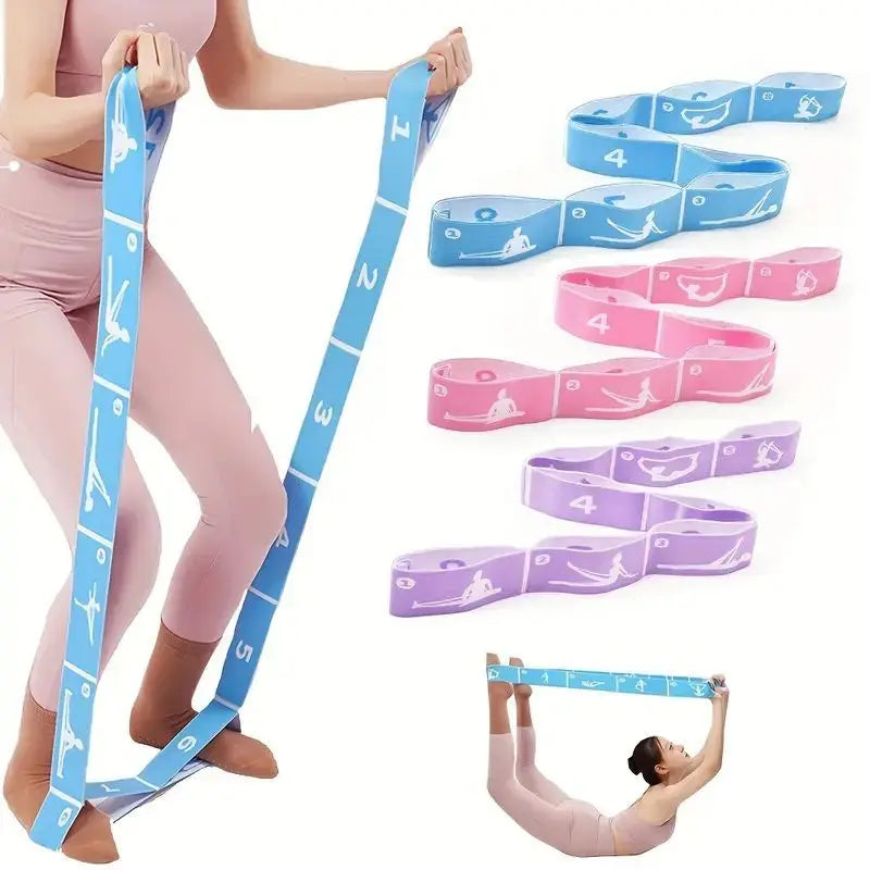 Yoga Stretch Training Belt，Universal Resistance Bands for Dance, Gymnastics, Workout, Pilates|Use Nylon Fabric Material