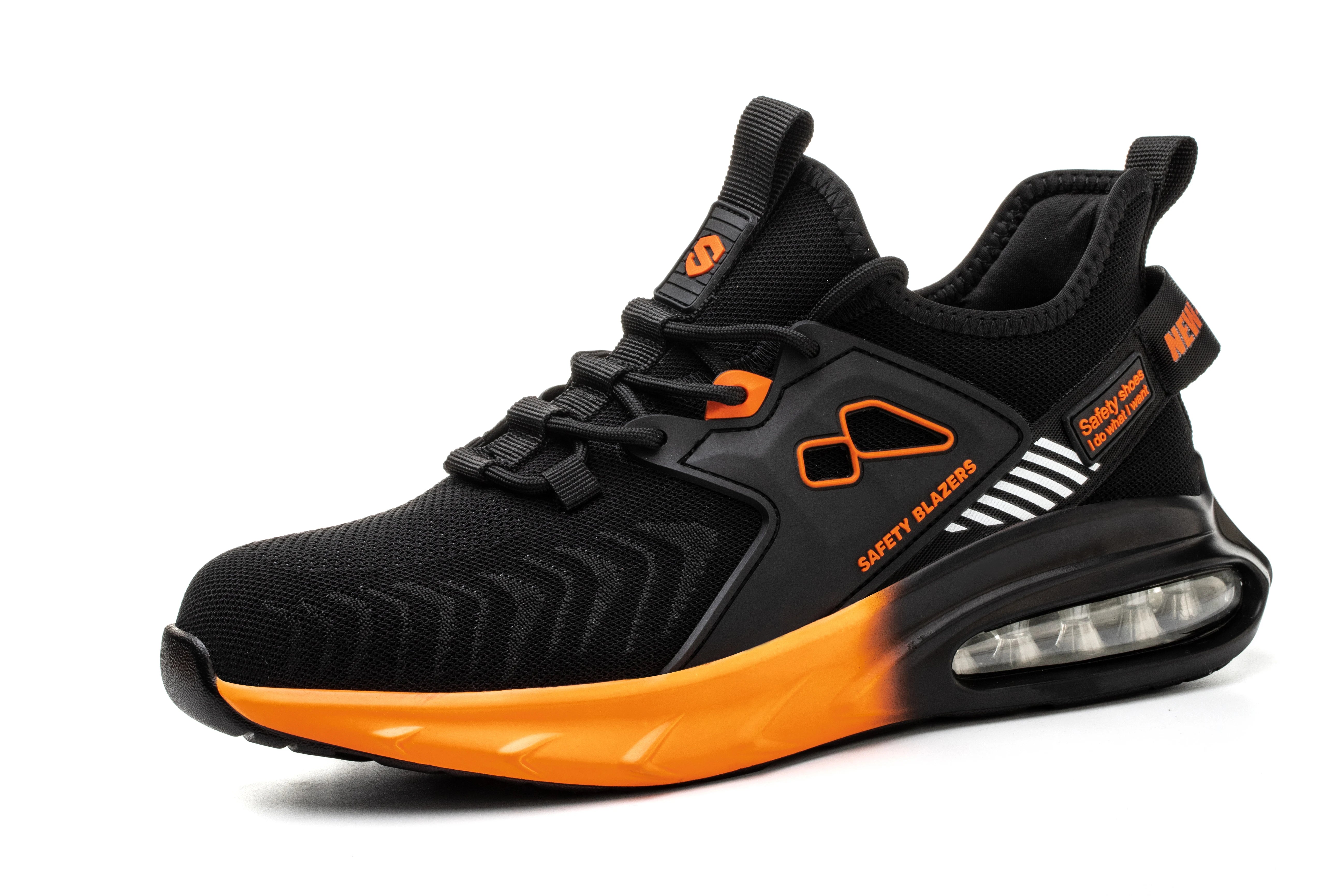 Safety Sneaker for Men Orange Air Cushion Steel Toe Safety Shoes Sports Large Work Anti-Smashing Industrial Safety Tennis Woman