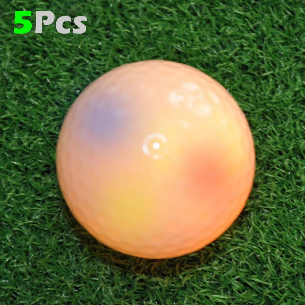 5Pcs LED Light up Golf Balls, Glow in The Dark Night Golf Balls - Multi Colors of Blue, Orange, Red, White, Green, Pink