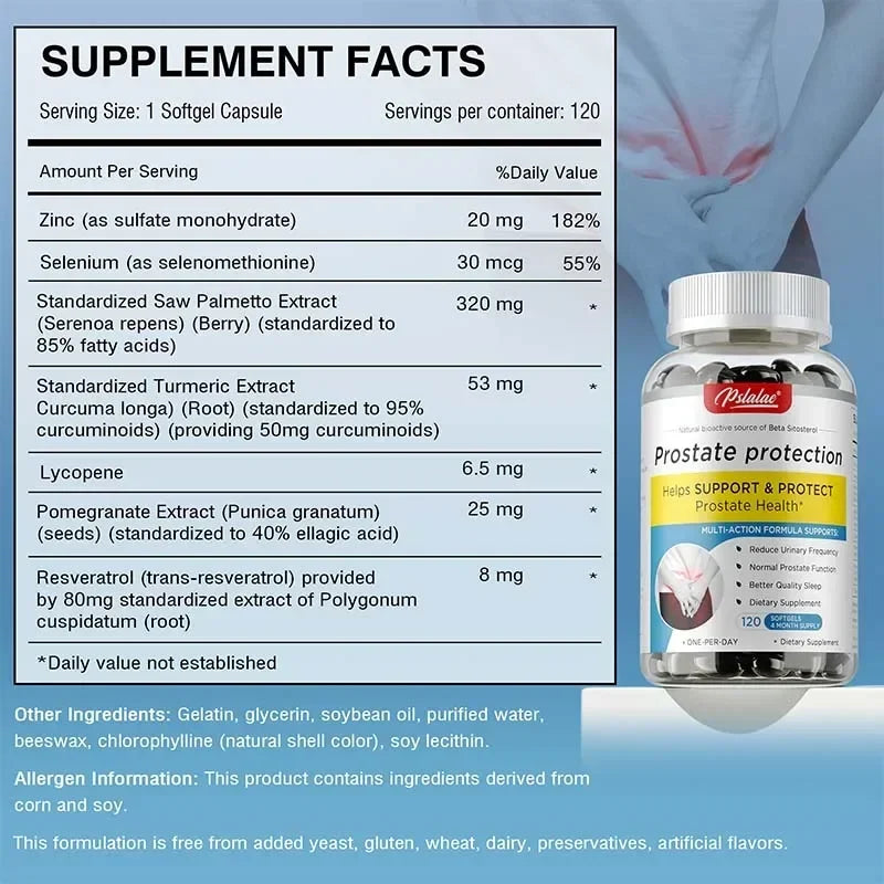 Prostate Complete Supplement - Supports Prostate & Urinary Tract Health, Relieves Frequent Urination, Strengthens Immune SystemS