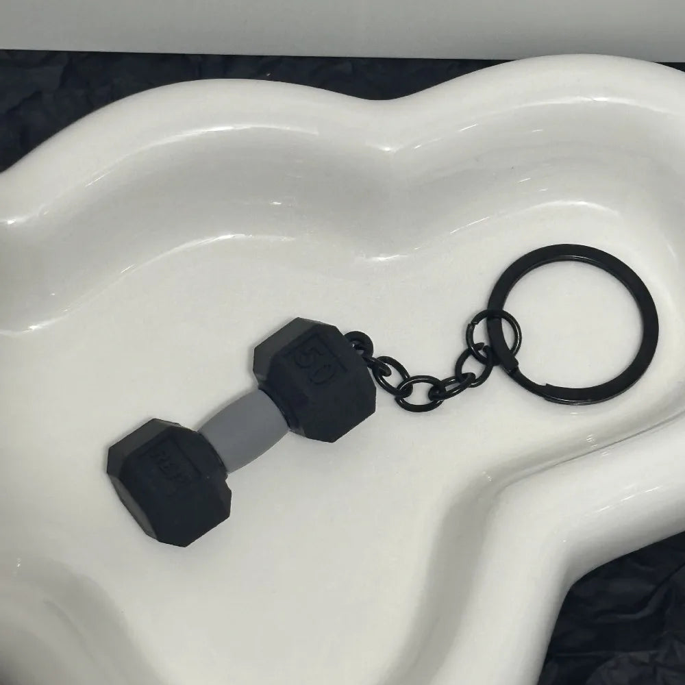 Simulation Dumbbells Keyring Kettlebells Water Cups Cool Creative Bag Charm Fitness Series Pendant Car Key Ornament