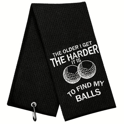 Funny Microfiber Premium Golf Towel, Embroidered Golf Towels for Golf Bags for Men&Women, Golf Accessories for Men Golfers