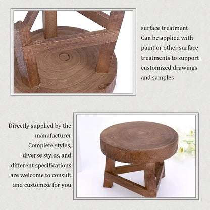 Wood Low Stools Small Bench Plant Stand Indoor Outdoor er Pot Holder Shelf Modern for Entryway Garden Decoration