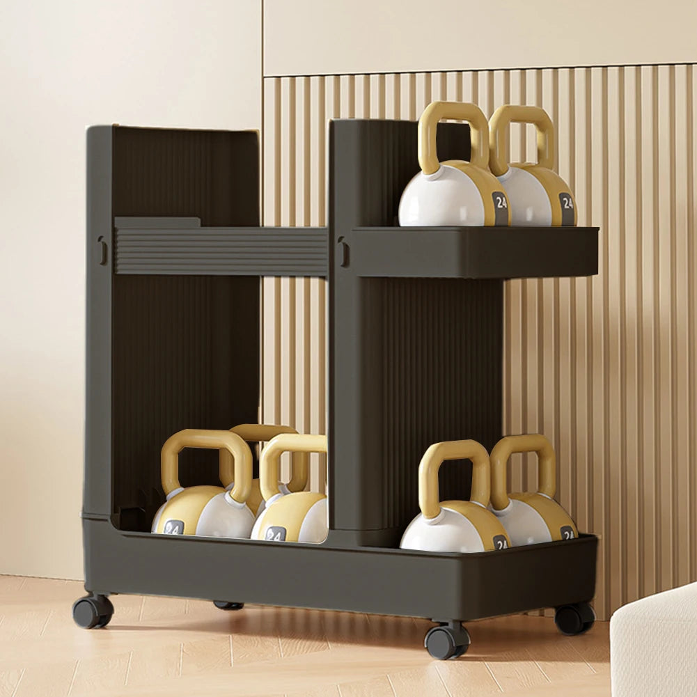 Gym Equipment Holder with Wheels Sports Equipment Storage Rack Yoga Mat Storage Basket Fitness Equipment Sports Tools Organizer