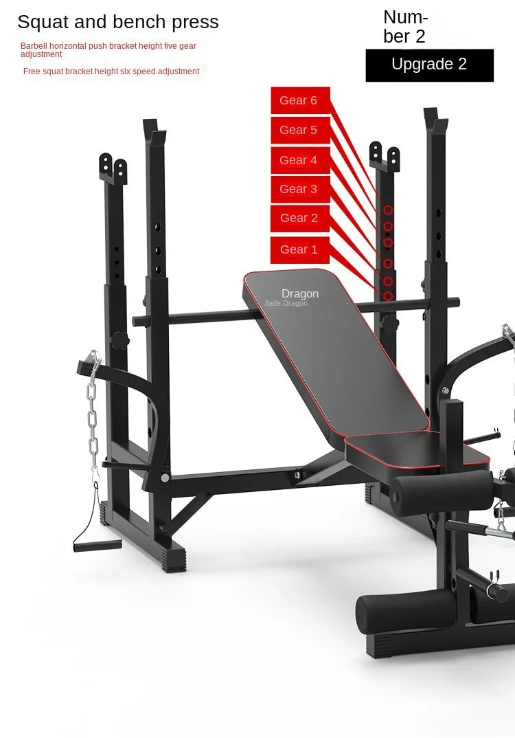 Men's Fitness Equipment, Multifunctional Weightlifting Bed Supplies, Foldable Bench Press, Household Weightlifting Machine