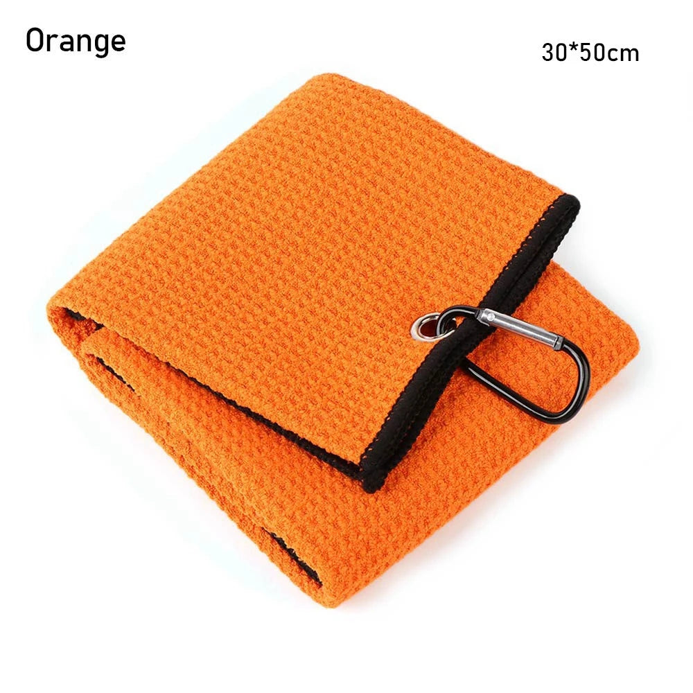 8 Colors Balls Hands Microfiber With Carabiner Hook Golf Towel Cleaning Towels Cleans Clubs