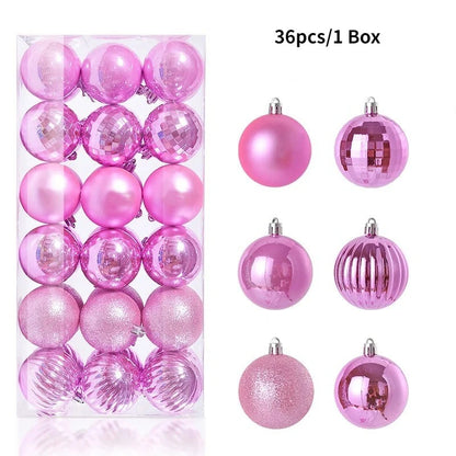 24/36Pcs Christmas Balls 4CM Ball Christmas Tree Pendant Ornaments for Home Party Decor 2025 New Year Navidad Gifts Accessories