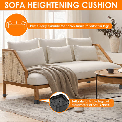 8/16Pcs Furniture Risers Plastic Stackable Bed Raising Blocks with Nonslip Bottom Stable Desk Leg Riser for Sofa Washing Machine