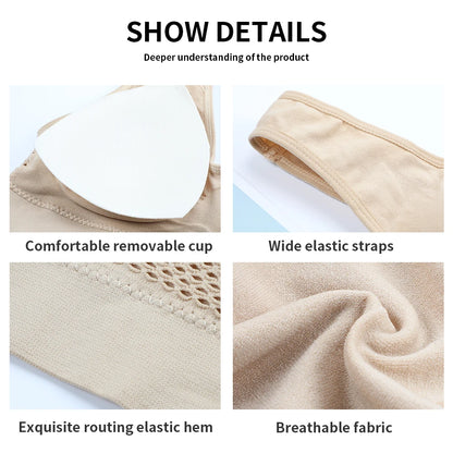 Sports Bras For Women Unwired Bras Wireless S-6XL Plus Size Sexy Backless Push Up Seamless Mesh Top Bra Without Bones Frame Bras