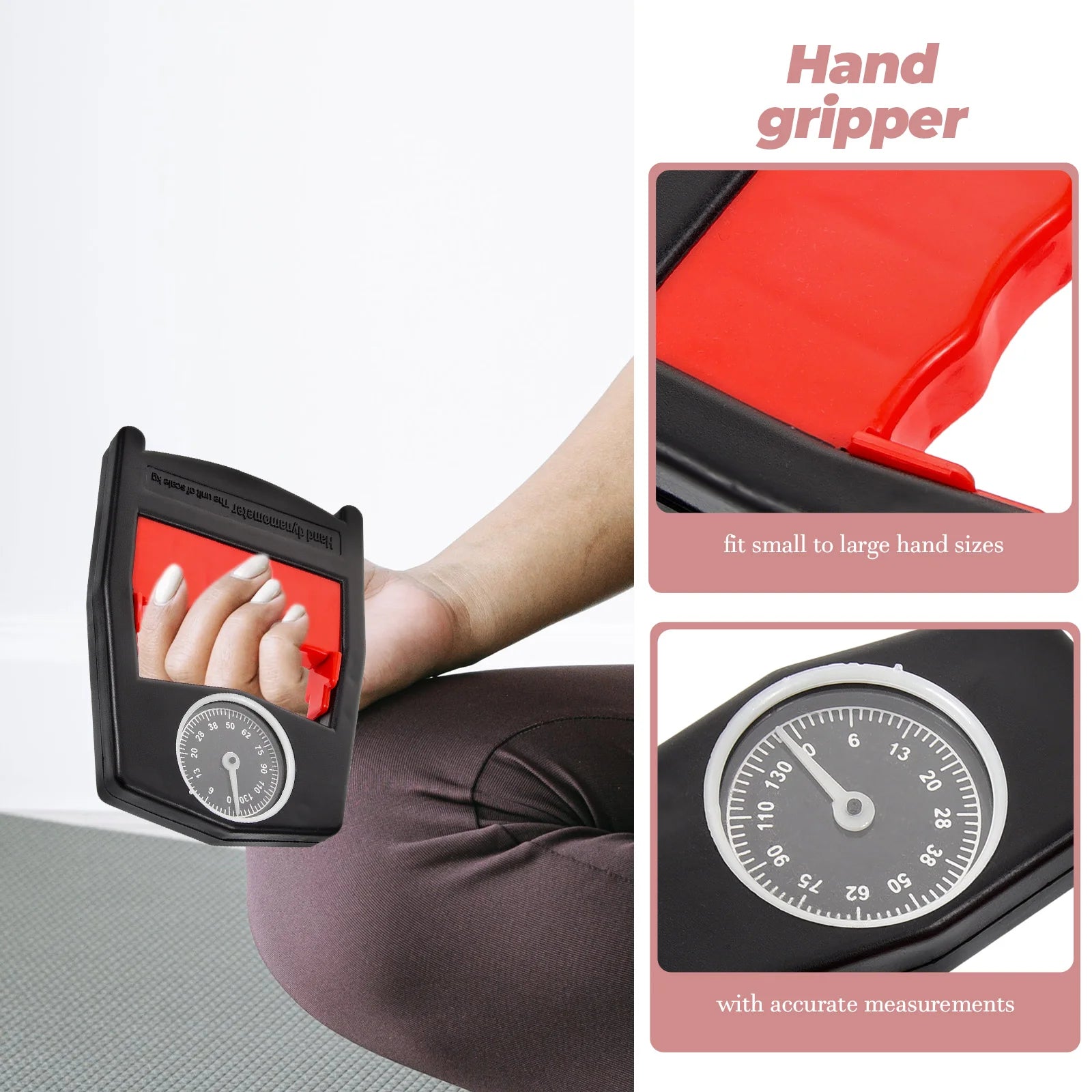 Red Portable Hand Grips Grip Strengthener Finger Trainer Hand Exerciser Compact Hand Gripper Kit Heavy Duty Fitness Body