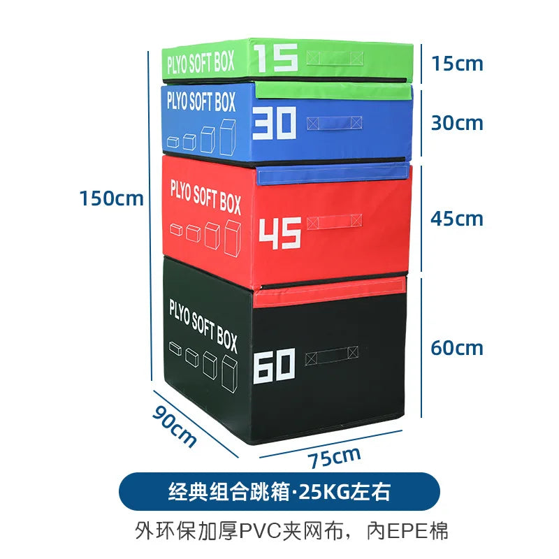 Custom Wholesale Gym Equipment Professional Plyo Soft Boxes Custom Fitness Adjustable Height Step Trainer Plyometric Jump Box
