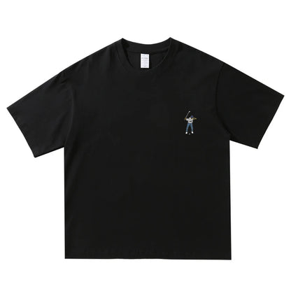 Summer New Golf T-shirt Unisex Golf Round Neck Top Breathable Loose Sports T-shirt Golf Wear for Men and Women