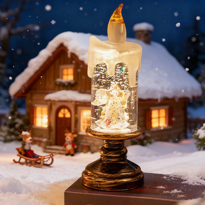 1pc Christmas transparent Snow lights, Battery-powered Christmas Crystal lights, Christmas Glowing Snow Globe