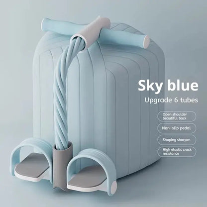 Resistance Bands 6-Tube Yoga Pedal Puller Resistance Band At Home Multifunctional Portable Tension Rope Bands Waist Arm Training