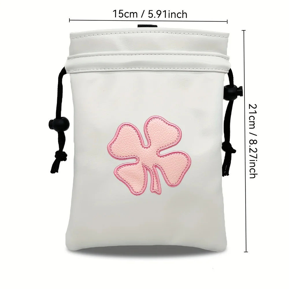 Golf valuable item bag, sealed with a drawstring. This portable packaging bag is perfect for holding golf balls and is an access