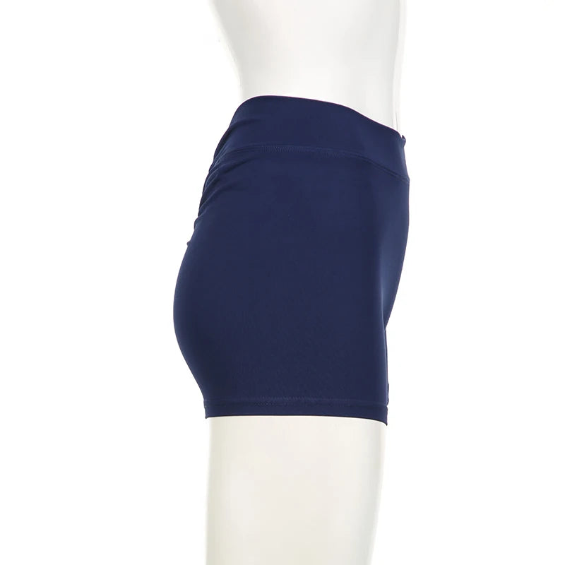 Darlingaga Casual Solid Ruched Skinny Summer Shorts Women Sportswear Gym Basic Short Pants Folds Yoga Clothing Streetwear Bottom