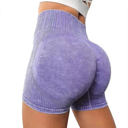 Yoga Shorts with High Waist and Sexy Lifting Buttocks Fitness Shorts for Running and Sports Tight Fitting Three Quarter Pants