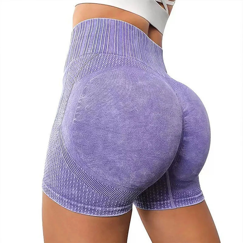 Yoga Shorts with High Waist and Sexy Lifting Buttocks Fitness Shorts for Running and Sports Tight Fitting Three Quarter Pants