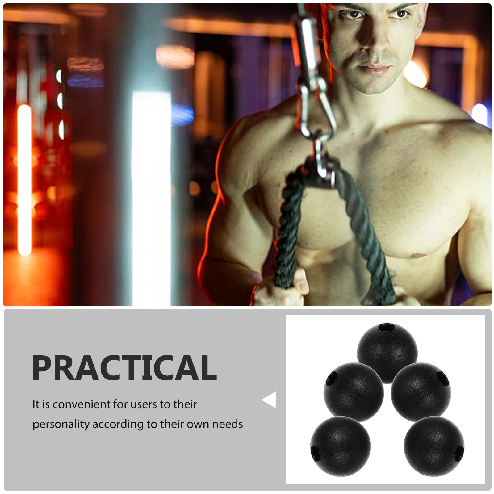 5Pcs Gym Accessories Fitness Cable Ball Stopper Steel Wire Rope Limiters Home Workout Components Pulley Attachment