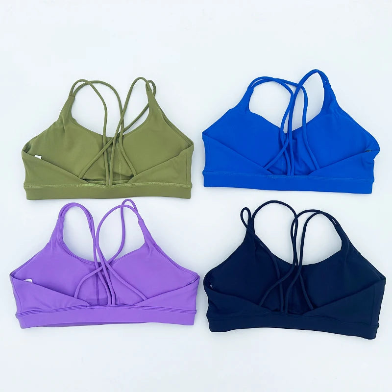 Women Sports Bra Cross Strap Top Women Push Up Sport Bra Yoga Gym Crop Top Brassiere Fitness Top Sport Bra Breathable Bras