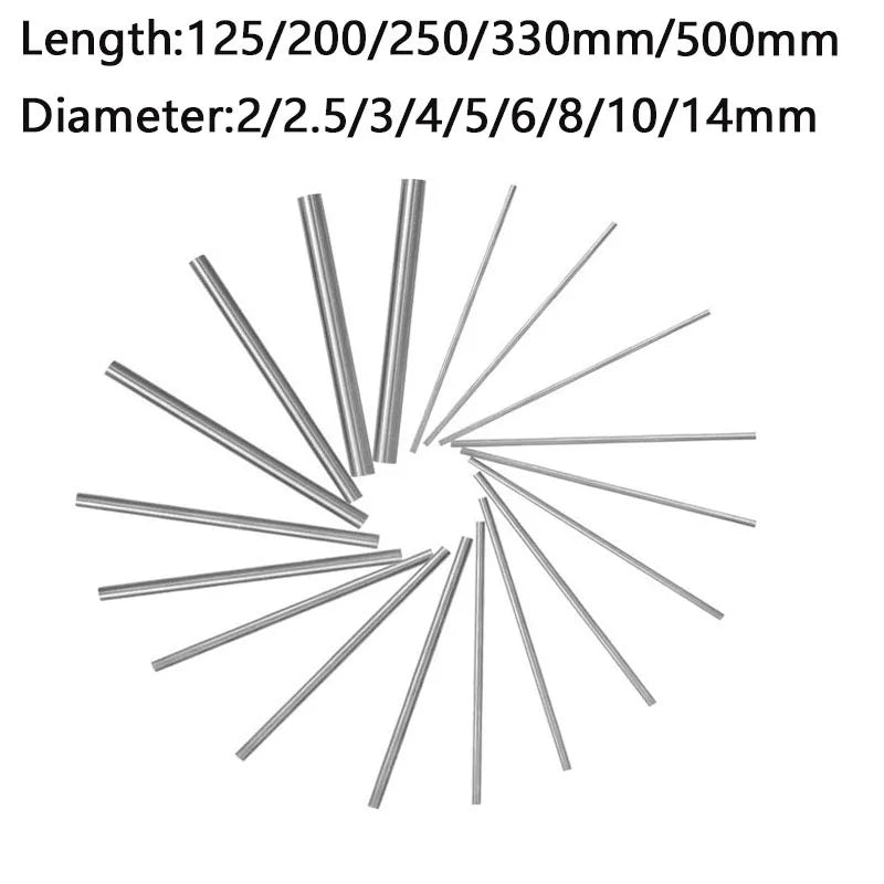 Ground Metric Stainles Steel Shaft Rods, 2mm-14mm Diameter, 125mm 200mm 250mm 330mm 500mm Length, Sold in 1pcs/5pcs
