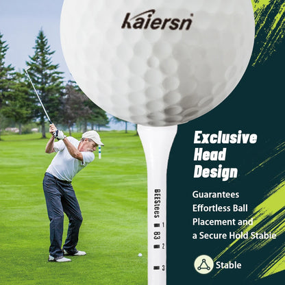 50pcs Premium Wooden Golf Tees with Height Markers - Non-slip Design for Perfect Ball Position Durable Golf Accessories