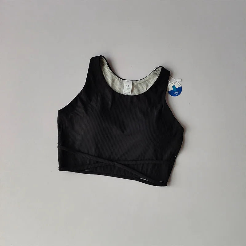 Yoga Clothes Crop Tops Women's Summer Professional Fitness Clothes Pilates Outer Wear Breathable One-piece Cup Vest Clothing