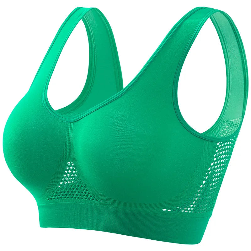 Seamless Bras For Women Breathable Hollow Sports Bra Wireless Crop Top Sexy Lingerie Push Up Brassiere Comfort Tops S-5XL