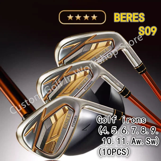 NEW For Men 4 star golf clubs beres S 09golf club iron set S-09golf irons 4-11Aw,Sw,10PCS R/S Steel/Graphite Head Free Shipping