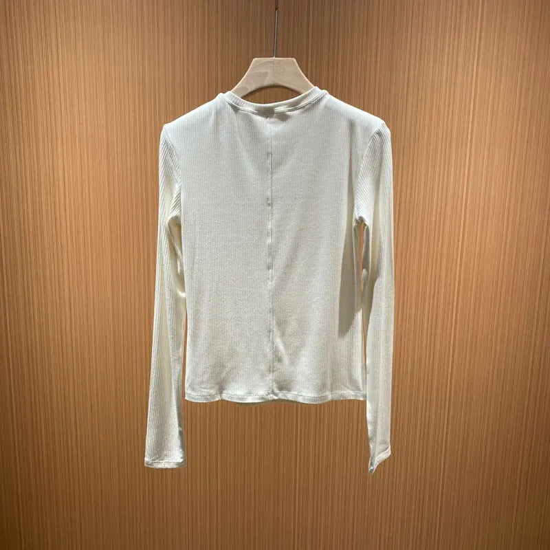 2025 Fashion Women's Sporty Yoga Solid Color T-shirt Sports Crew-neck Long-sleeved Casual Top