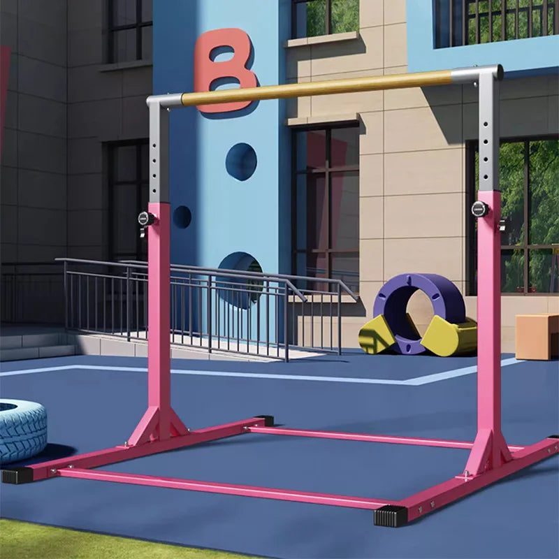 Children's single pole Horizontal Bar,3' to 5' Adjustable Height,Ideal for Indoor and Home Training,1-4 Levels,1000KG Weight Cap