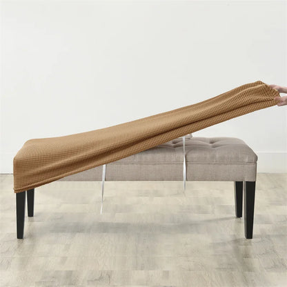 1pc Elastic Ottoman Cover Rectangle All-inclusive Stool Covers Solid Piano Bench Seat Covers Anti-dirty Removable Home Decor