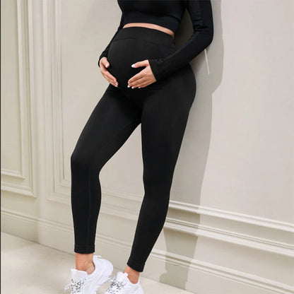 New Pregnant Women's Yoga Pants High Waist Hip Lift, Slim Fit Nude Feel Peach Hip Sports Tights Pregnant Yoga Clothing