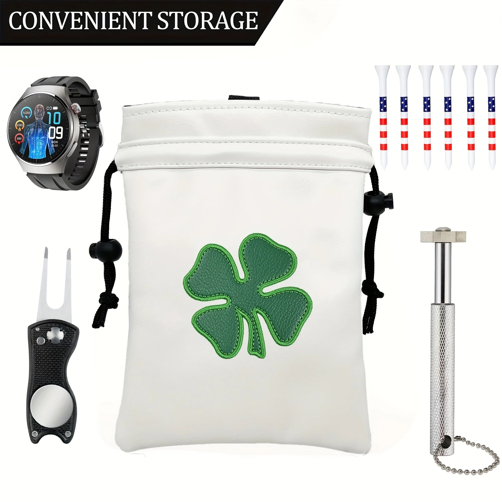 Golf course golf balls and serving bags with drawstrings -good gifts portable and durable golf club accessories for golf fans.