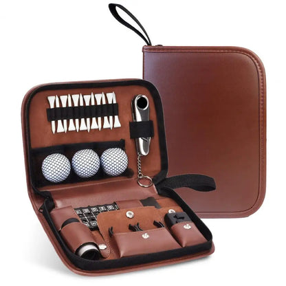 Golf Accessories Bag Faux Leather Storage Case Golf Balls Tees Divot Tool Rangefinder Scorer Waterproof Mini Telescope Golf Bags