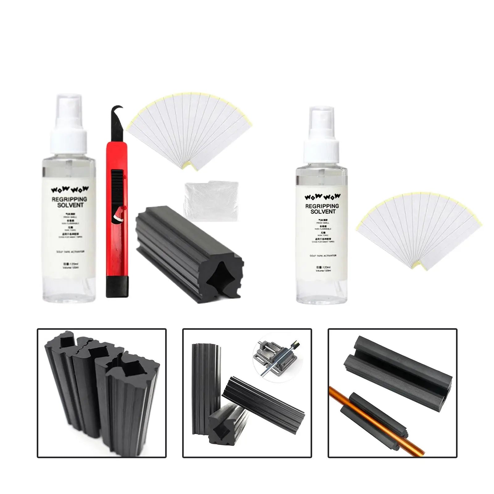 Golf Grip Kits for Regripping Golf Clubs, Professional Quality, 15 Strips, 4 Grip Solvent