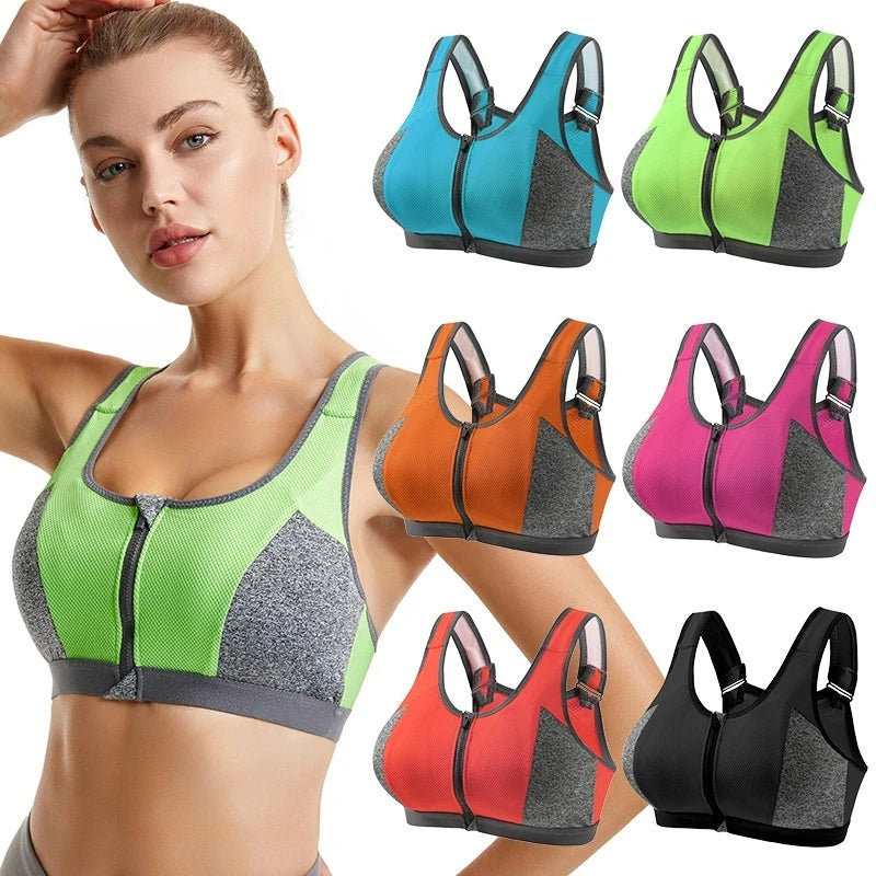High Impact Sports Bras for Women Solid Color Underwear Gathered Without Steel Rings Sexy Suspender Running Back Bra