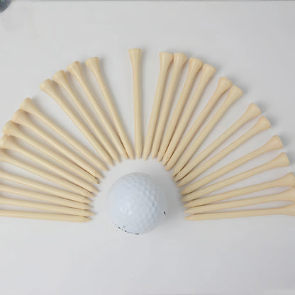 Natural Wooden Golf Tees Multi Size (42mm/54mm/70mm/83mm) with Ball Seat 50Piece Durable  Accessories Set for Course Practic