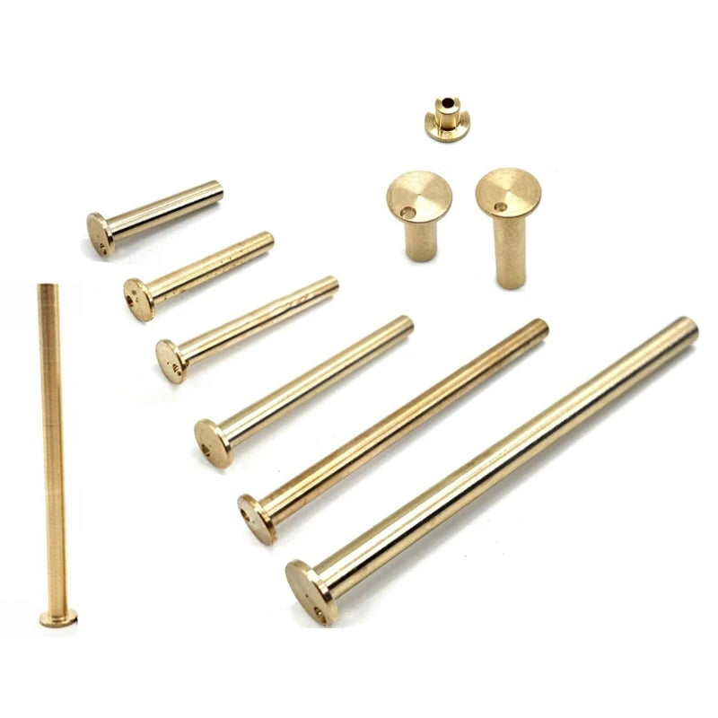 F1FD 10pcs/9pcs Golden Golf Brass Nails Plug Weights for .335 and .355 .370 Tip End Steel Club Shafts Fit Iron
