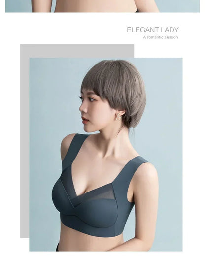 Women Lace Sport Bras Plus Size Seamless Bra Bralette Backless Lady Brassiere Vest Female Gathers Shock-Proof Wireless Top L-3XL