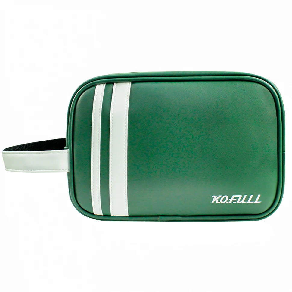 Double Zipper Leather Golf Ball Storage Bag Portable Golf Pouch Handbag Used for Phone & Ball & Tees & Other Belongings 2 Colors
