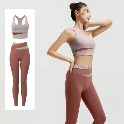 Yoga Set Women Clothing Sport Suit Sexy Sports Bra High Waist Sport Leggings Athletic 2 Piece Gym Set Workout Outfits Sportswear