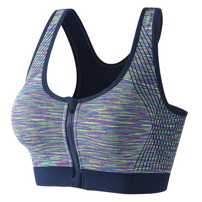 New Sports Bra Women Space Dyed Front Zipper Running Shockproof Vest Gym Jogging Crop Top Female Tops Sport Bras Sutian Feminino