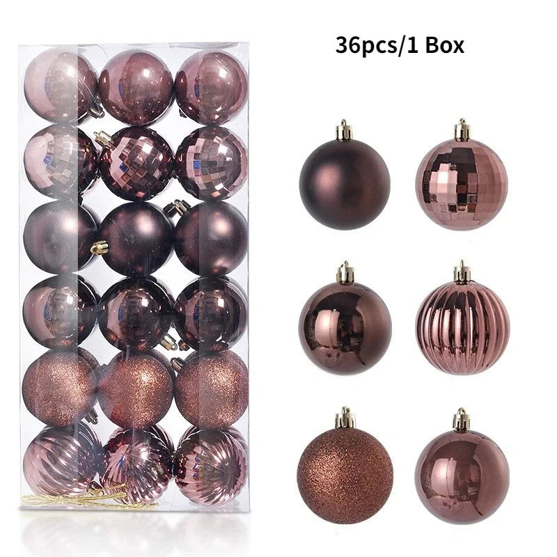 24/36Pcs Christmas Balls 4CM Ball Christmas Tree Pendant Ornaments for Home Party Decor 2025 New Year Navidad Gifts Accessories