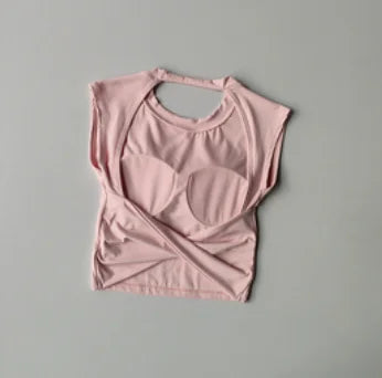 Sports Bras Anti-shock Sports Vest with Chest Pad Hot Girl A-shaped Waist-closed Sleeveless Hollow Outer Wear Fitness Yoga Vest